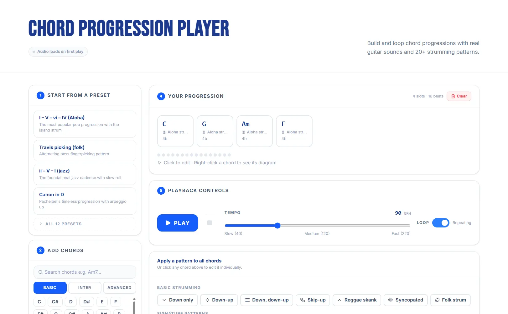 Chord Progression Maker & Player preview