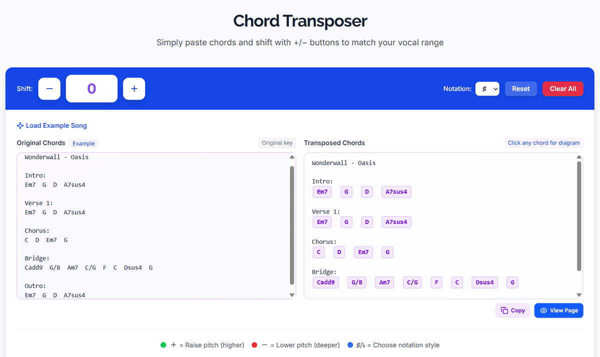 Chord Transposer preview