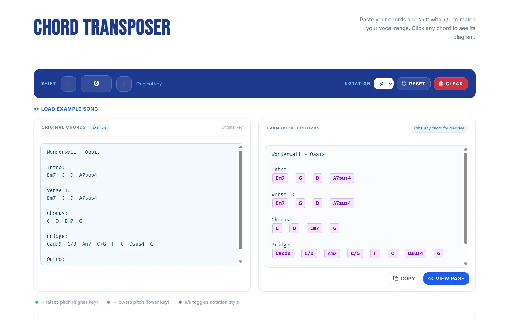 Chord Transposer preview