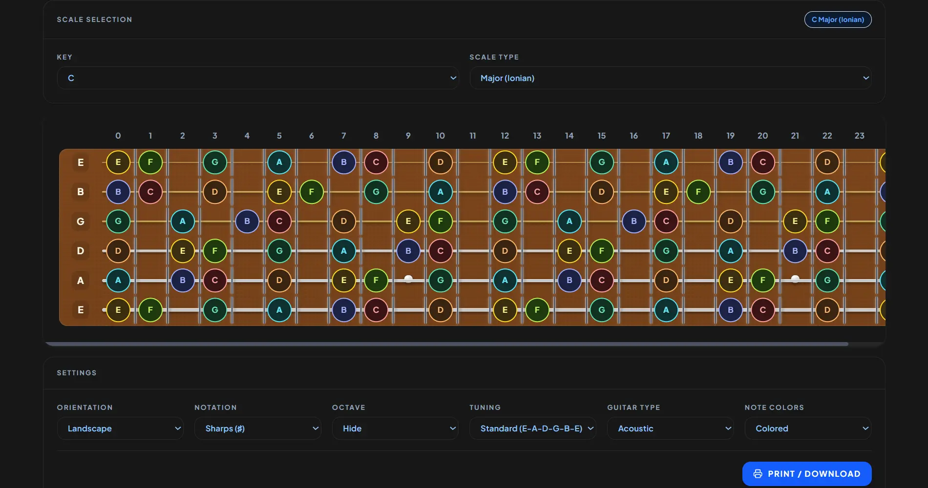 Guitar Scales Visualizer preview
