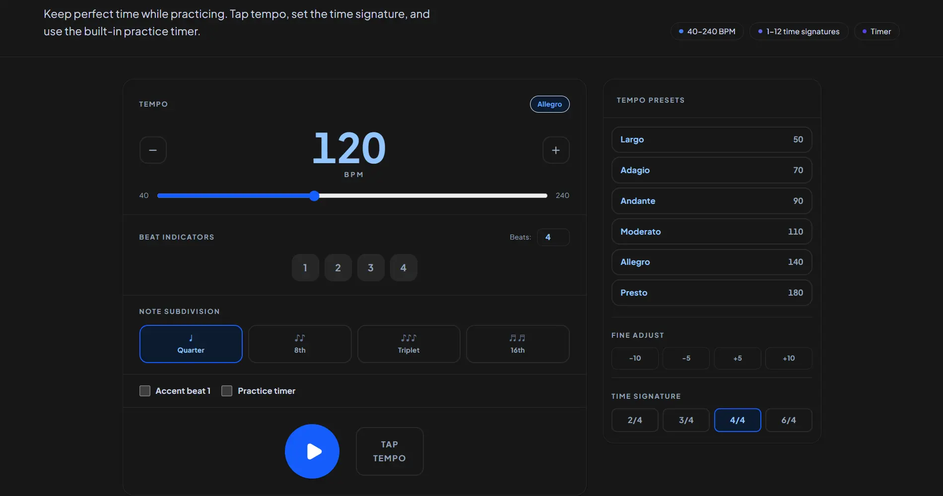 Metronome preview